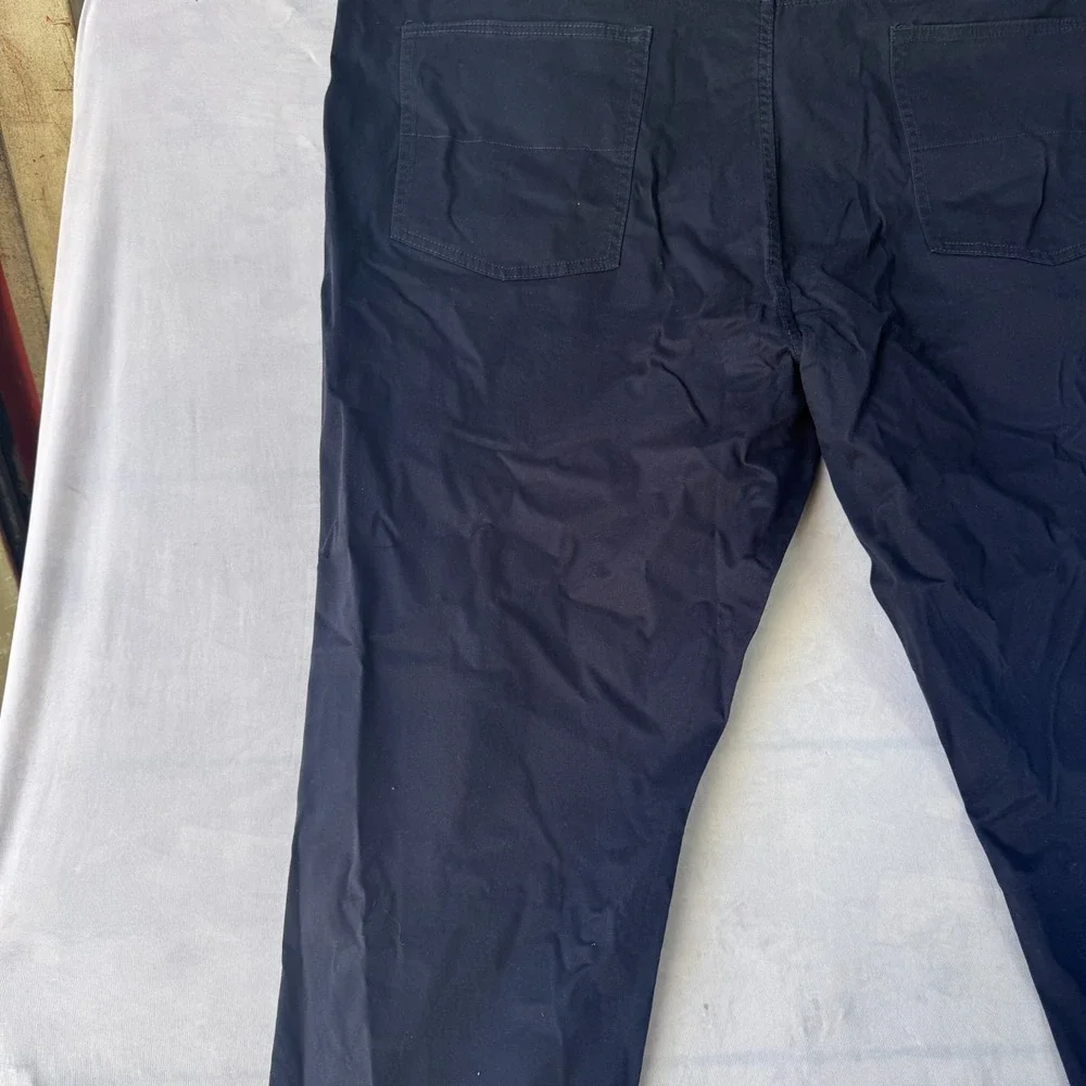 Chaps Chino Pants Mens 50x30 Navy Blue Cotton Stretch Slim Fit Straight Leg
